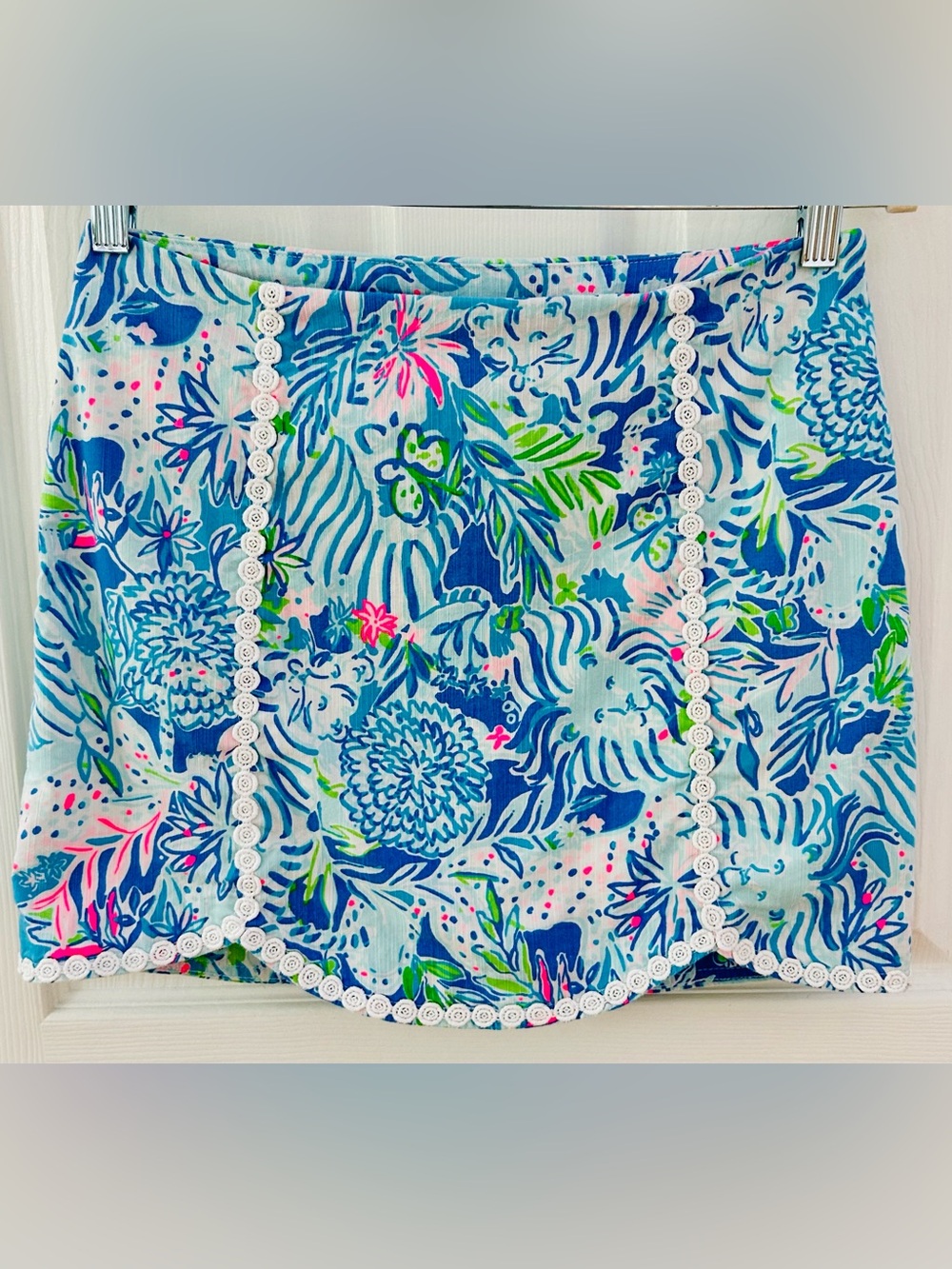 Lilly Pulitzer Patty Skort | Lion Around | Blue, Green & Pink Floral Lion Print